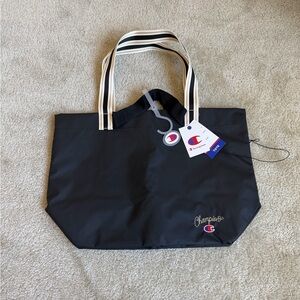Champion Black and White Tote Bag